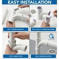 thumbnail image 6 of 3" x 3" x 2" PVC DWV Combination Wye & 1/8 Bend 45° Elbow Reducing Hub, White PVC Drain, (10 Pack), 6 of 7