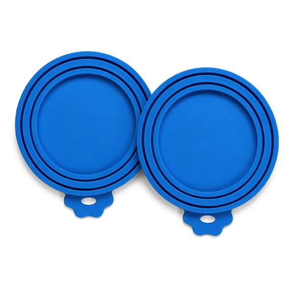 DONGHEHH Clearance 2-Pack Silicone Pet Food Can Lids, Reusable Airtight Can Covers for Cat and Dog Food, Flexible Can Toppers for Wet Food Storage, Blue