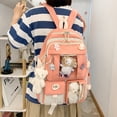 thumbnail image 3 of Moda mujer lienzo Hit Color compuesto bolsas mochila bandolera (rosa) Tmvgtek Para estrenar, 3 of 9
