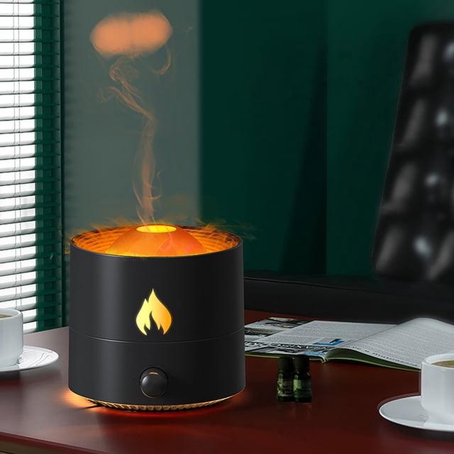 PEONAVET Air Purifier Aromatherapy Oil Diffusers 320ML,Oil Diffuser/Humidifier 2 Mist Modes : Flame And Volcano, Waterless Auto Off ,for Home, Office And Spa