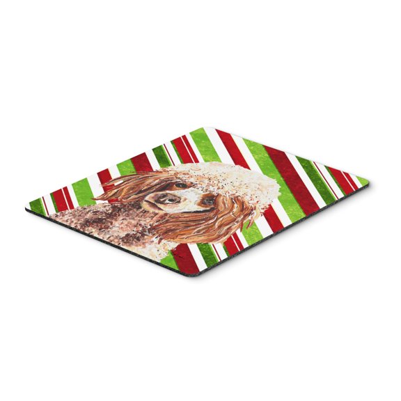 "Red Miniature Poodle Candy Cane Christmas Mouse Pad Hot Pad or Trivet"