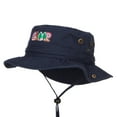 thumbnail image 2 of Camping Fun Patched Washed Hunting Hat - Navy L, 2 of 5