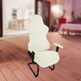 thumbnail image 4 of Stretch Gaming Chair Cover Solid Color Washable Ergonomic Polyester Dust milky white, 4 of 7