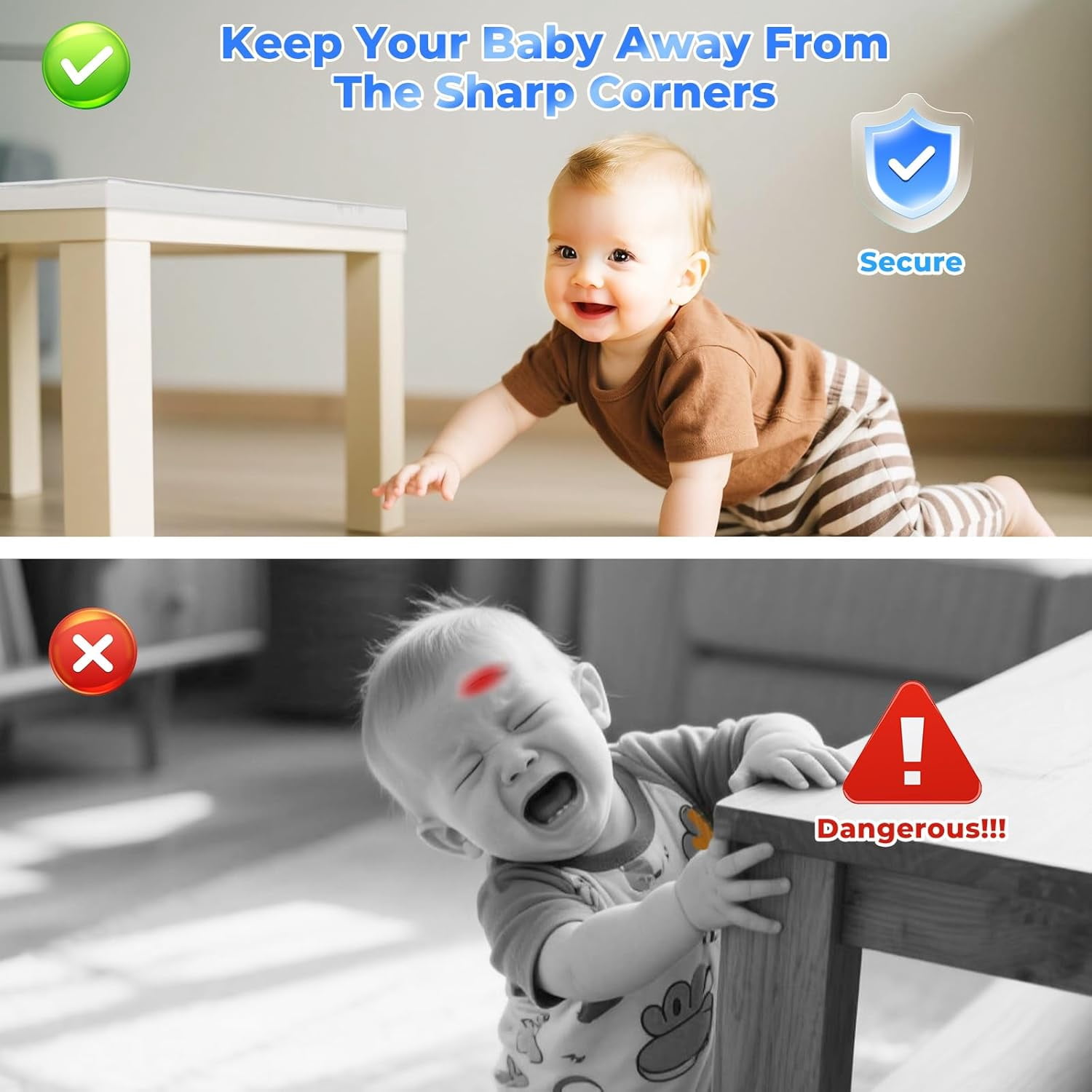 Edge Corner Protector Baby Proofing, Clear Soft Corner Protectors Baby Proof, Furniture Corner Guard & Edge Safety, Edge Protector for Table and Fireplace(19.6ft L*1.56inch W*0.14inch H)