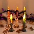 thumbnail image 3 of Halloween LED Lights Skull Ghost Holding Candle Lamp Halloween Party Table Top Decorations for Home Haunted House Ornaments, 3 of 9