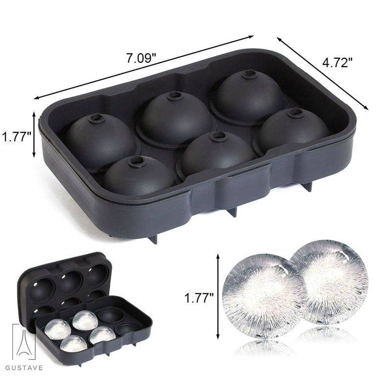 Rechishre Ice Cube Trays Silicone, Sphere Ice Ball Maker with Lid for  Whiskey and Cocktails & Bourbon, Reusable and BPA Free 1 Pack