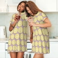 thumbnail image 4 of Fotbe Yellow Lemon Slices Bata de Dormir para Mujer con Estampado, Camisón de Algodón de Manga Corta, Ropa de Dormir Casual, 4 of 6