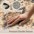 thumbnail image 4 of ODIKA 9'x12' Ivory Blue Elegance with Persian Floral Washable Area Rug Intricate Garden Design, Timeless Border Detailing Low Pile, Flatwoven, for Great Room, Indoor Concept, Large Living, 4 of 5