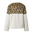 thumbnail image 4 of Fiaer Leopard Quarter Zip Pullover Women Plus Size Sweatshirts Long Sleeve Lapel Collared Baggy Tops with Pocket WH1 XL, 4 of 7