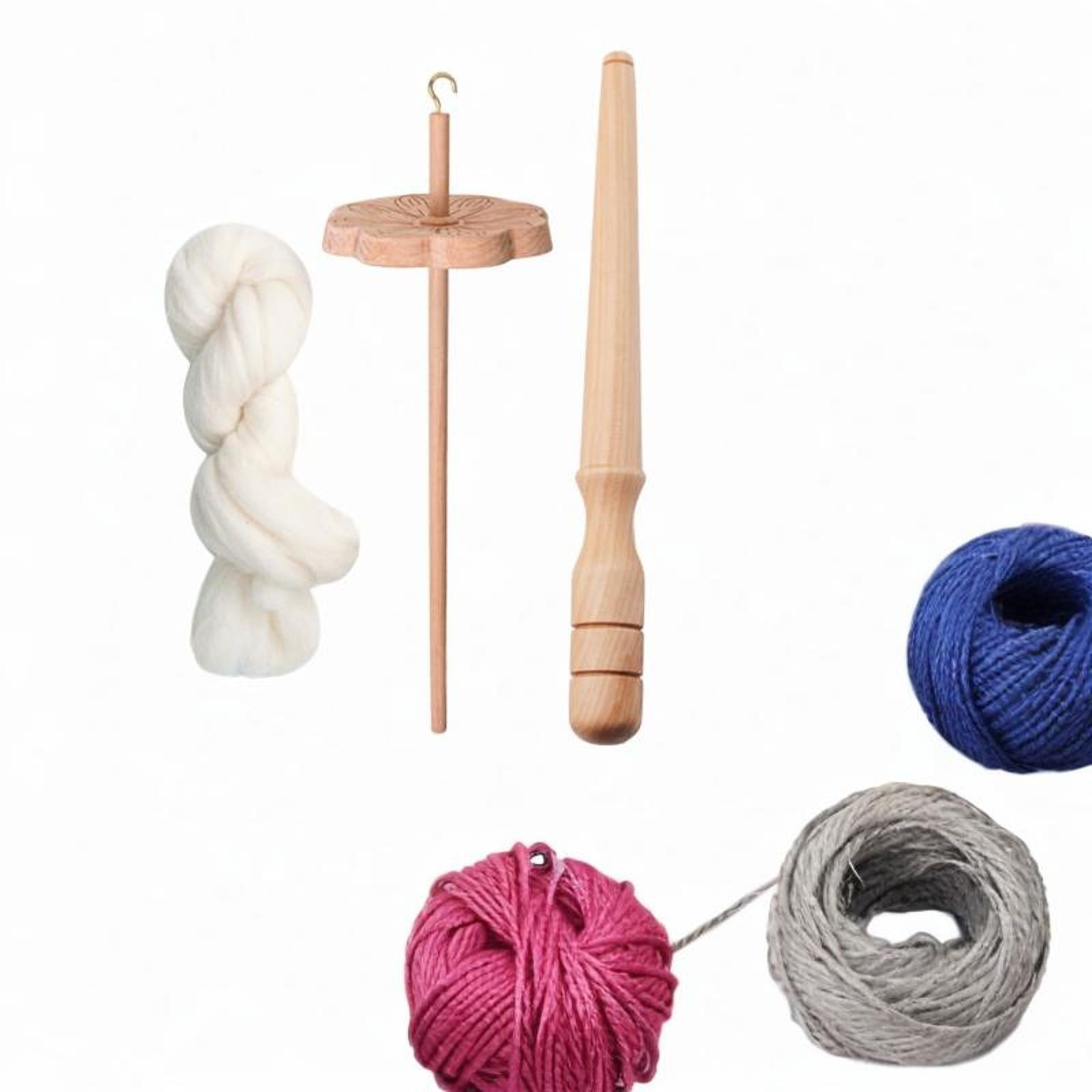 Sharprepublic Drop Spindle Portable Sewing Projects for Beginners Wood for Knitted Felting with wool strips