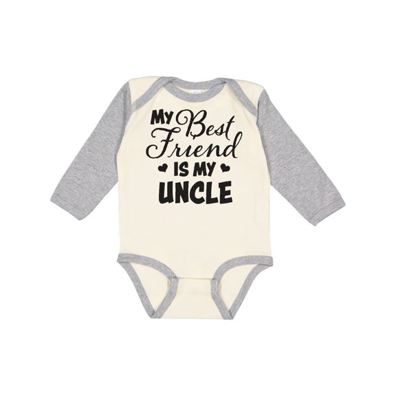 Inktastic My Best Friend is My Uncle with Hearts Boys or Girls Long Sleeve Baby Bodysuit