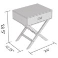 thumbnail image 2 of Bebelelo Table d'Appoint Moderne avec 1 Tiroir Storaqe et Grand Plateau, Blanc - 24"L, 2 of 4