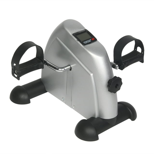 Ktaxon Portable Mini Bike Desk Exercise, Home Office Mini Peddle Bike with LCD Screen, 220 lb Maximum Weight (Silver)
