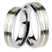 His and Hers Titanium Wedding Rings Bands Set for Him Size 11 and Her Size 10