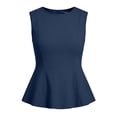 thumbnail image 7 of Peplum Tank Tops for Women Business Casual Sleeveless Tunic Blouses Dressy Summer Office Work Outfits( Navy, XL ), 7 of 7