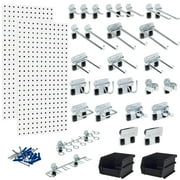 Triton Products® LB18-CK (2) 18 In. W x 36 In. H x 9/16 In. D White Steel Pegboards/28 Hooks/2 Bins