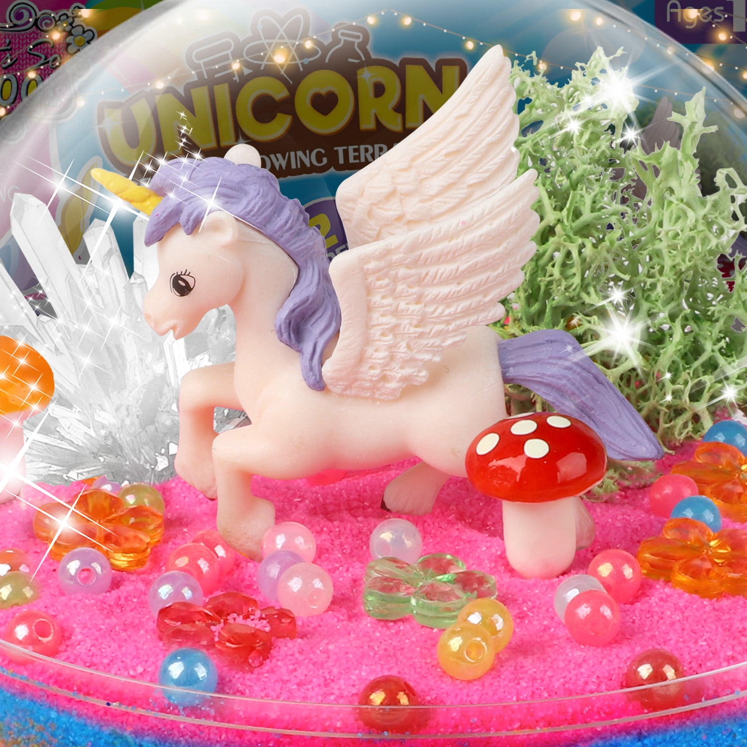 Carsky Unicorn Toys for Girls, Light up Unicorns Crystals Growing Terrarium Kit for Kids, Arts & Crafts Kits, Birthday Gifts for Ages 5-7 8-11 12+