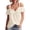 H341 Khaki, variant on Womens Top V Neck Short Sleeve Cold Shoulder Blouse Solid Summer With Ruffle Trim Casual Dailywear Ladies Shirts Size 2Xl Red