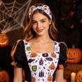 thumbnail image 3 of JULMCOMO Halloween Headbands for Women Pumpkin Skull Cat Print Wide Knotted Party Holiday Hair Bands Festive Gift Hair Accessories J, 3 of 3