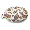 thumbnail image 1 of Paisley Round Floor Cushion with Handle, Vintage Persian Paisley Patterns on Plain Background with Inspired Hippie, Decorative Pillow for Living Room & Dorms, 18" Round, Multicolor, by Ambesonne, 1 of 4