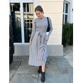 thumbnail image 2 of YOGAFOX Womens Fall Turtleneck Tie Waist Long Sleeve Ribbed Knit Midi Dress Grey S, 2 of 5