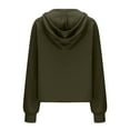 thumbnail image 4 of IROINNID Hoodie for Women Half Zipper Loose Hoodies Winter Fall Solid Plain Basic Pullover Hooded Tops,Green, 4 of 5