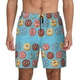 thumbnail image 2 of Picia Cute Donut pattern Mens Swim Trunks with Compression Liner Stretch Beach Shorts Quick Dry with Zipper Pockets No-Chafing Board Shorts-, 2 of 9