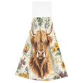 thumbnail image 7 of Yayeee Kitchen Hanging Hand Towels Set of 2 with Loop Bathroom Absorbent Tie Towel, Floral Cow, 7 of 7
