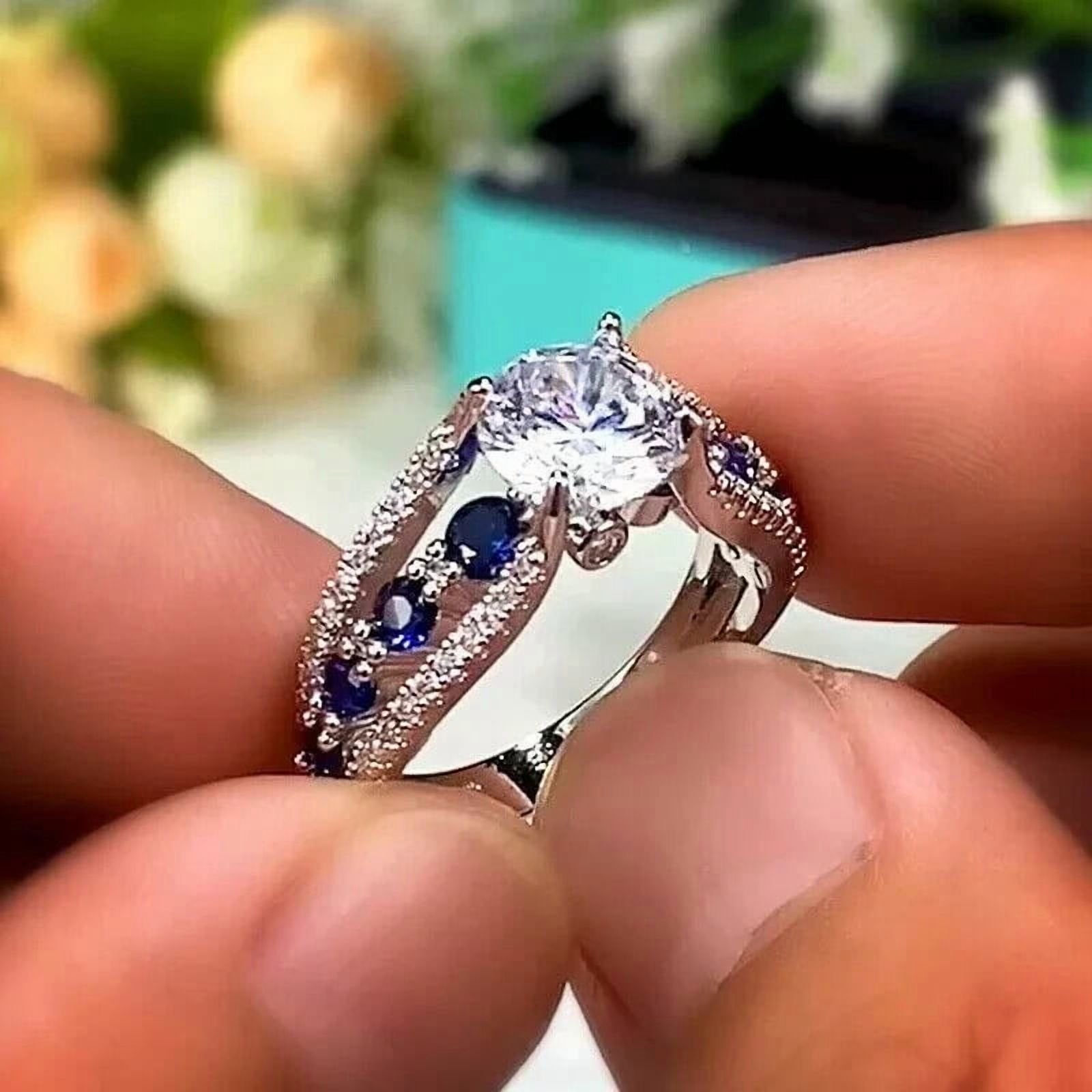 2.10Ct Round Cut Simulated Diamond Wedding Ring 14K White Gold Plated Size 5