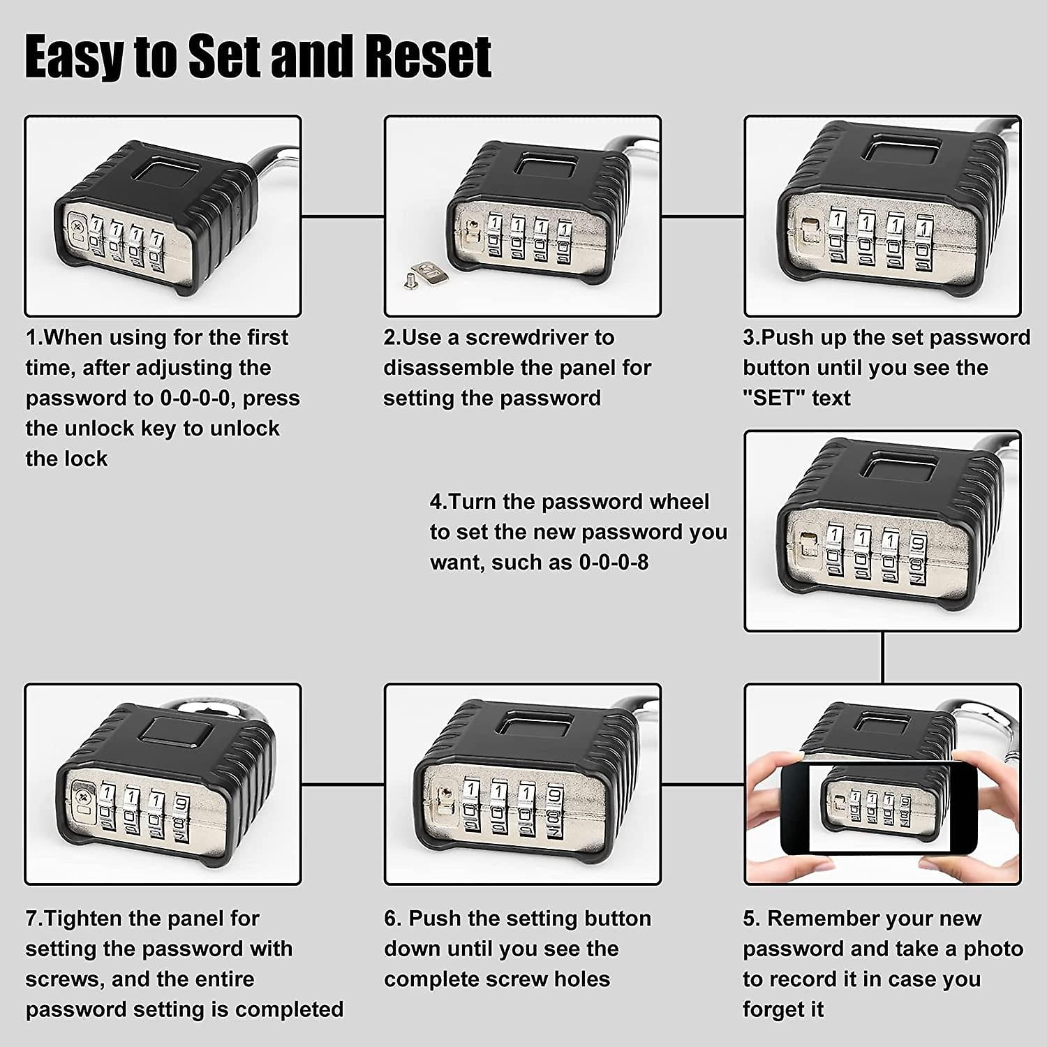 Lot De 2 Cadenas à Combinaison à 4 Chiffres, Anse Longue, Robustes, étanches Et Résistants Aux Intempéries. | Leroy Merlin
