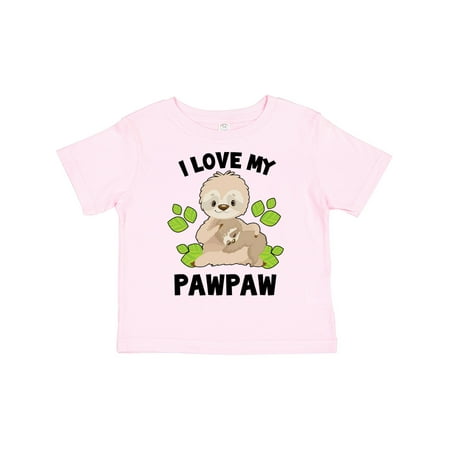 

Inktastic Cute Sloth I Love My Pawpaw with Green Leaves Gift Toddler Boy or Toddler Girl T-Shirt