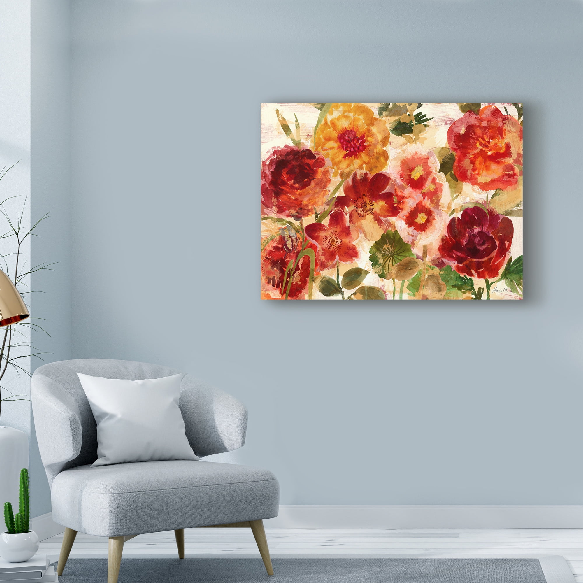 Trademark Fine Art 'Summer Garden Red' Canvas Art by Marietta Cohen Art And Design