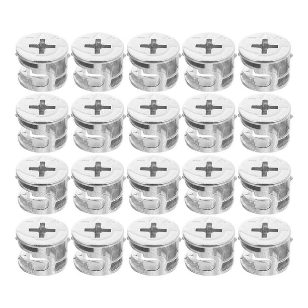 20 piezas de sujetadores de leva: conectores de leva para muebles, sujetadores de rueda excéntrica de metal, herrajes para ensamblaje de gabinetes, estanterías, mesas e instalación.