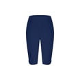 thumbnail image 5 of FRSASU Capri Leggings for Women Slim Fit Knee Length Legging Summer Cropped Casual Solid Comfy Yoga Shorts Pants Dark Blue, 5 of 5