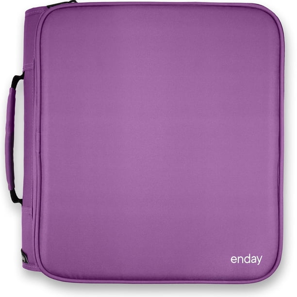 Carpeta con cierre Enday de 3 anillas de 2 pulgadas con capacidad para 880 hojas, color morado