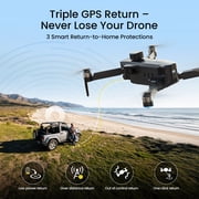 4K Drone with 3-Axis Gimbal & EIS, Holy Stone JY018 GPS Auto Return, 5.8G Phone Transmission, 36Min Flight Time, Obstacle Avoidance, Brushless Motor, Black