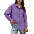 thumbnail image 4 of AUNVITO Women's Long Sleeve Blouse Business Casual Shirt for Spring and Autumn Seasons with Soft Draping Texture, 4 of 9