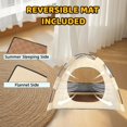 thumbnail image 4 of No Assembly Required Cat Tent Portable Outdoor/Indoor Cooling Cats Cave Bed Lightweight for Indoor Cats and Small Dogs with Cool Mat Summer Cat House Large 19x19x16 in (Beige), 4 of 5