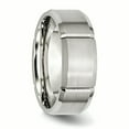 thumbnail image 4 of Primal Steel Stainless Steel Brushed/ Grooved 8mm Beveled Edge Band, 4 of 9