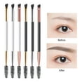thumbnail image 5 of Washranp 3Pcs Double Ended Eyebrow Brush with Spoolie Eyelash Curler,Angled Brow Brush Multifunctional Curly Lash Wood Eyebrow Brushes for Women Makeup Brush, 5 of 6