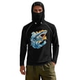 thumbnail image 2 of SEANATIVE Men's Fishing Rash Guard, Sun Protection Long Sleeve Fishing Shirt Pullover with Mesh Face Mask Sun Protective Shirt Summer Outfits for Outdoor, S, Shark Black, 2 of 7
