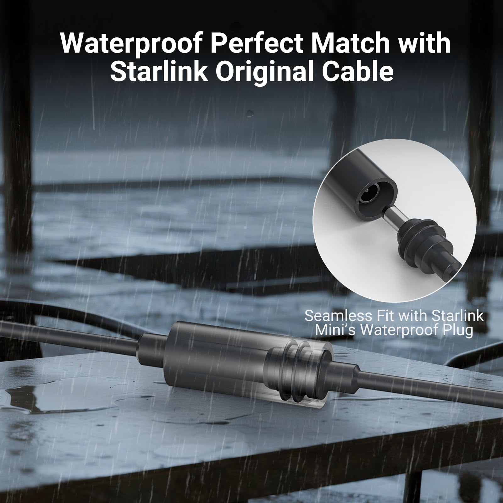 Starlink Mini Extension Cable 16FT (5M), Waterproof DC5521 Male to Female Power Cord, 18AWG DC Extension Cable, Starlink Mini Power Cable for Outdoor, RV, Roof, Accessories