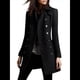 thumbnail image 3 of Abrigo Cruzado de Invierno para Mujer, Elegante Abrigo Tipo Gabardina de Mezcla de Larga con Cuello de Solapa y Botones Negro XXL, 3 of 6
