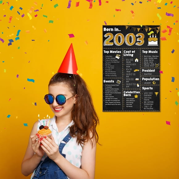 Renditions Gallery 18th Birthday Poster Born-in-2003 Facts Art Print for 18 year old Boys Girls Party/Room Decoration 18x27 2003 (PS02-IHBY2003-R)
