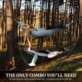 thumbnail image 3 of Tranquillo 600lb Capacity 2 Persons 2 Hammocks Included/Foldable Portable Hammocks with Stand, Tree Straps, Carry Bags for Garden Camping, Brown, 3 of 9