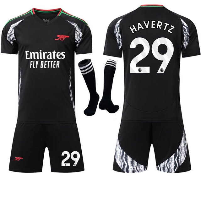 2024-2025 Arsenal away kids adult black football shirt kit with socks no.29 HAVERTZ No.29 HAVERTZ