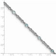 thumbnail image 4 of Primal Silver Sterling Silver Rhodium-plated Aquamarine and Diamond Bracelet, 4 of 5