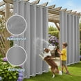 thumbnail image 3 of DONGPAI Outdoor Curtains for Patio Waterproof Blackout Privacy UV Resistant with Top and Bottom Grommet for Porch, Gazebo, Pergola, 100 x 84 Inches, Gray, 1 Panel, 3 of 9