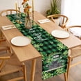 thumbnail image 3 of St. Patrick's Day Table Runner - 90 Inch Long, Kitchen Dining Table Runner Dresser Scarves, Spring Green Truck Clovers Flowers Plaid Farmhouse Decor for Coffee Tables Wedding Party Banquet, 3 of 8