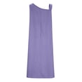 thumbnail image 7 of IROINNID Women Summer Dress with Pockets Casual Loose Long Sleeveless V Neck Ruffles Belt Bandage Stylish Fashion Blouse Daily Wear Party Vacation(Purple,S), 7 of 7